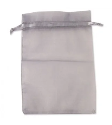 pack de 20 Bolsas de organza 18 x 24,8 cm plateada para regalos, bodas, comuniones y detalles