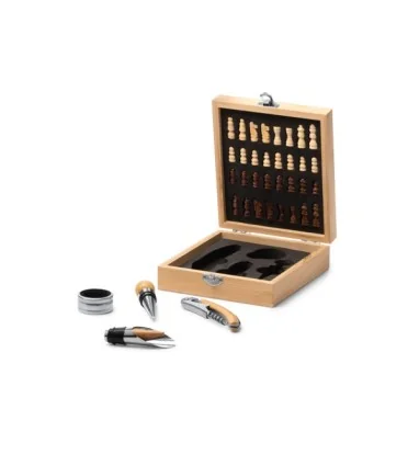 Set de vino FRESNO de Acero inoxidable y bambú