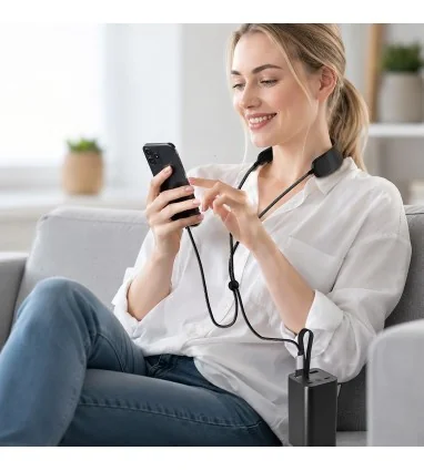 Cable Cargador Herbon USB-C PD 100W con Masajeador de Cuello y Soporte para Móvil