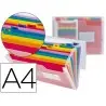 CARPETA LIDERPAPEL CLASIFICADOR FUELLE 42159 POLIPROPILENO A4 TTE 2 HUECOS TARJETAS SPECTRAFILE 13 DPTO