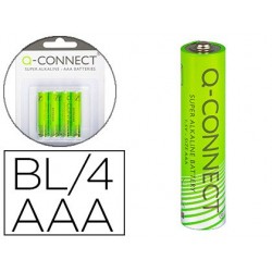 PILA Q-CONNECT ALCALINA AAA -BLISTER CON 4 PILAS