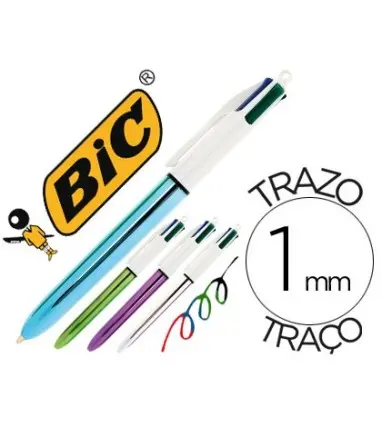 BOLIGRAFO BIC CUATRO COLORES SHINE COLORES METALIZADOS PUNTA DE 1 MM