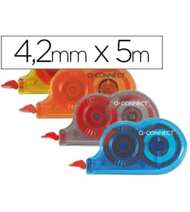 CORRECTOR Q-CONNECT CINTA MINI BLANCO 4,2MM.X 5 M. -BOMBONERA DE 28 UNIDADES