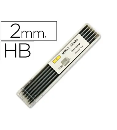 MINAS LIDERPAPEL GRAFITO DE 2MM -ESTUCHE DE 12 MINAS