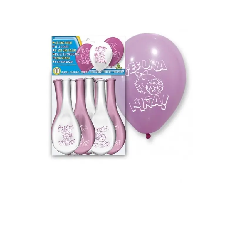 SET 10 GLOBOS "ES UNA NI?A"