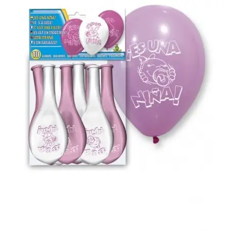SET 10 GLOBOS "ES UNA NI?A"