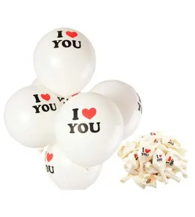 SET 100 GLOBOS "I LOVE YOU"