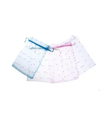 BOLSA DE ORGANZA LUNARES PLATEADOS 10 X 15 CM (BL/MA/OR/NE/RO/RS/AZ)