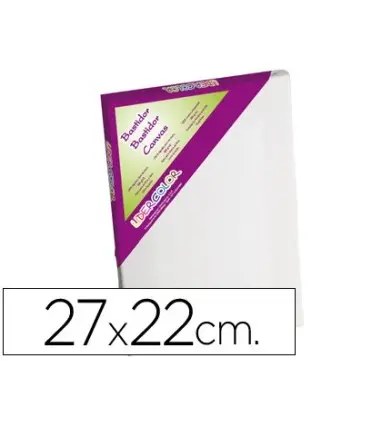 BASTIDOR LIDERCOLOR 3F LIENZO GRAPADO LATERAL ALGODON 100% MARCO PAWLONIA 1,8X3,8 CM BORDES MADERA 27X22 CM