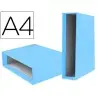 CAJA ARCHIVADOR LIDERPAPEL DE PALANCA CARTON DIN A4 DOCUMENTA LOMO 75 MM CELESTE