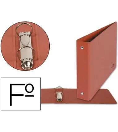 CARPETA DE 2 ANILLAS 25MM REDONDAS LIDERPAPEL FOLIO APAISADO CARTON CUERO