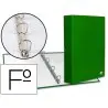 CARPETA DE 4 ANILLAS 40MM MIXTAS LIDERPAPEL FOLIO CARTON FORRADO PAPER COAT VERDE