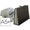 CARPETA FUELLE LIDERPAPEL CUARTO CARTON FORRADO NEGRA