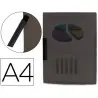 CARPETA LIDERPAPEL DOSSIER PINZA LATERAL 35485 POLIPROPILENO DIN A4 NEGRA 30 HOJAS PINZA GIRATORIA