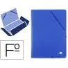 CARPETA LIDERPAPEL GOMAS FOLIO 3 SOLAPAS CARTON PRESPAN AZUL