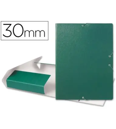 CARPETA PROYECTOS LIDERPAPEL FOLIO LOMO 30MM CARTON GOFRADO VERDE