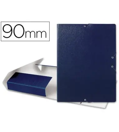 CARPETA PROYECTOS LIDERPAPEL FOLIO LOMO 90MM CARTON GOFRADO AZUL