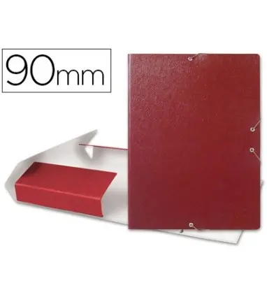 CARPETA PROYECTOS LIDERPAPEL FOLIO LOMO 90MM CARTON GOFRADO ROJA
