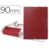 CARPETA PROYECTOS LIDERPAPEL FOLIO LOMO 90MM CARTON GOFRADO ROJA