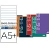 CUADERNO ESPIRAL LIDERPAPEL CUARTO INSPIRE TAPA DURA 80H 660 GR RAYADO MONTESSORI 3,5 MMCON MARGEN COLORES SURTIDOS
