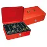 CAJA CAUDALES Q-CONNECT 10" 250X180X90 MM ROJA CON PORTAMONEDAS