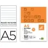 RECAMBIO LIDERPAPEL A5 100 HOJAS 100G/M2 HORIZONTAL CON MARGEN 6 TALADROS