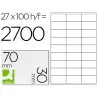 ETIQUETA ADHESIVA Q-CONNECT KF10642 TAMA?O 70X30 MM FOTOCOPIADORA LASER INK-JET CAJA CON 100 HOJAS DIN A4