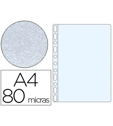 FUNDA MULTITALADRO Q-CONNECT DIN A4 80 MC PIEL DE NARANJA CAJA DE 100 UNIDADES