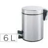 PAPELERA METALICA Q-CONNECT CON PEDAL CROMADA 32X21 CM CAPACIDAD 6 LITROS