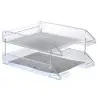 BANDEJA SOBREMESA ARCHIVO 2000 PLASTICO TRANSPARENTE CRISTAL 340X260X60 MM