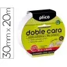 CINTA ADHESIVA PLICO DOBLE CARA 30MM X 20M