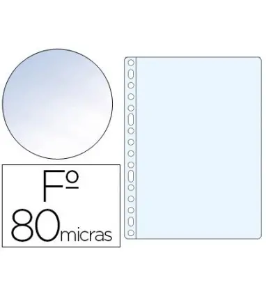 FUNDA MULTITALADRO ESSELTE FOLIO POLIPROPILENO 80 MC CRISTAL CAJA DE 100 UNIDADES