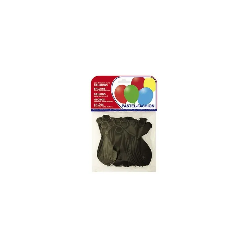 GLOBOS PASTEL NEGRO BOLSA DE 20 UNIDADES