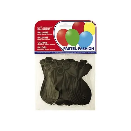 GLOBOS PASTEL NEGRO BOLSA DE 20 UNIDADES