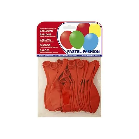 GLOBOS PASTEL ROJO BOLSA DE 20 UNIDADES