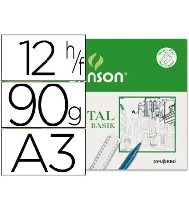 PAPEL VEGETAL GUARRO DIN A3 90 GR MINIPACK DE 12 HOJAS