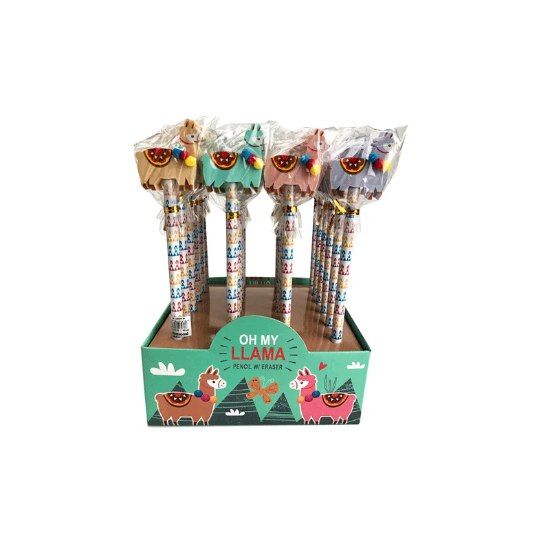 LOTE 24 LAPICES DE MADERA CON BORRADOR "LLAMAS"