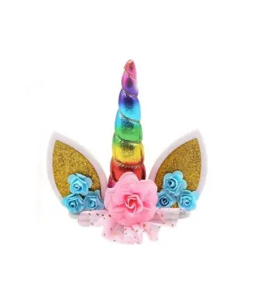 CAKE TOPPER UNICORNIO ARCOIRIS DECORACION TARTAS