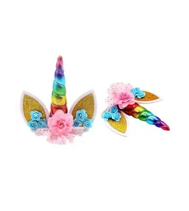CAKE TOPPER UNICORNIO ARCOIRIS DECORACION TARTAS