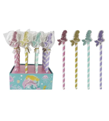 LOTE 24 LAPICES + BORRADOR PURPURINA "SIRENITA"