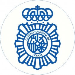 Pegatina Policía Nacional Redondo Lineas Azules