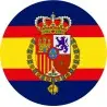 Pegatina Casa Real Felipe VI Redondo Sin Orla Fondo Azul