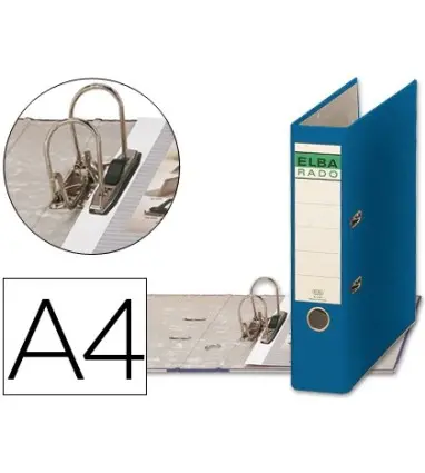 ARCHIVADOR DE PALANCA ELBA CARTON FORRADO DIN A4 AZUL -LOMO DE 80 MM -RADO CHIC