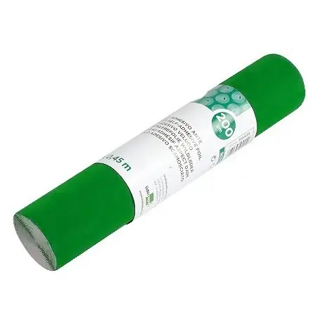 ROLLO ADHESIVO LIDERPAPEL UNICOLOR VERDE BRILLO ROLLO DE 0,45 X 20 MT