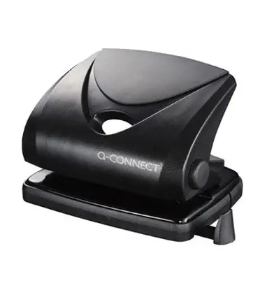 Taladrador q-connect kf01234 negro -abertura 2 mm -capacidad 20 hojas