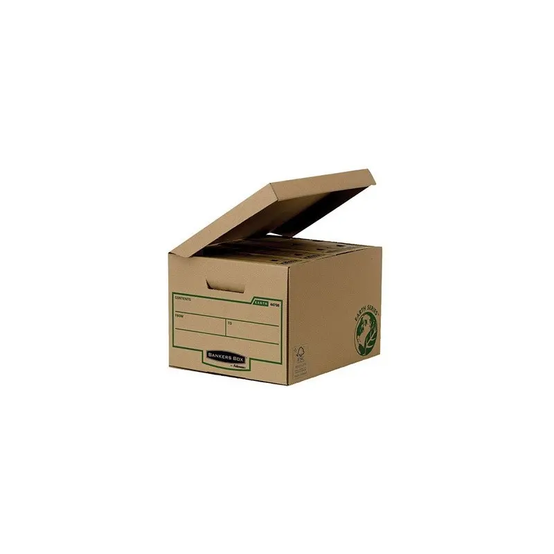 CAJON FELLOWES CARTON RECICLADO PARA ALMACENAMIENTO DE ARCHIVADORES CAPACIDAD 4 CAJAS DE ARCHIVO 80 MM