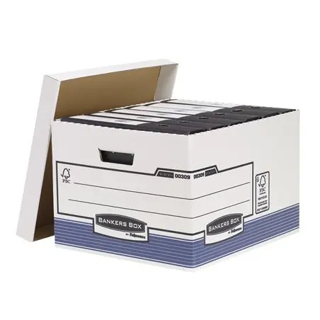 Cajon fellowes carton reciclado para almacenamiento de archivo capacidad 4 cajas de archivo tamaño folio