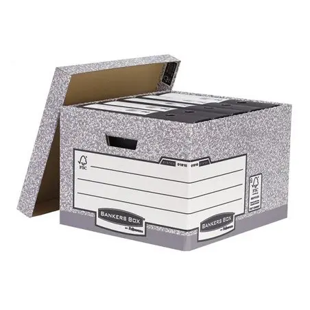 Cajon fellowes carton reciclado para almacenamiento de archivo capacidad 4 cajas de archivo tamaño folio 78287