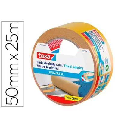 Cinta adhesiva tesa doble cara universal 25 mt x 50 mm