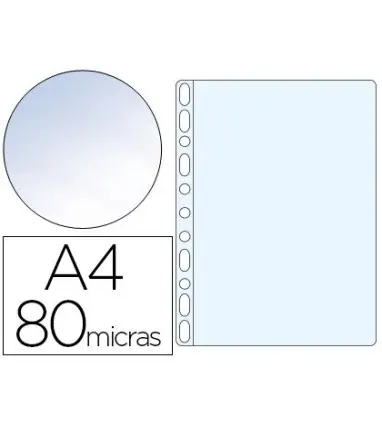 Funda multitaladro esselte din a4 polipropileno 80 mc 11 taladros cristal caja de 100 unidades